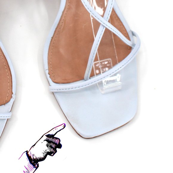 Vincenza Shoes Leather Wrap Woven Ball Heel Thong Sandal Sky Blue EUR 40/US 9 - Picture 13 of 13